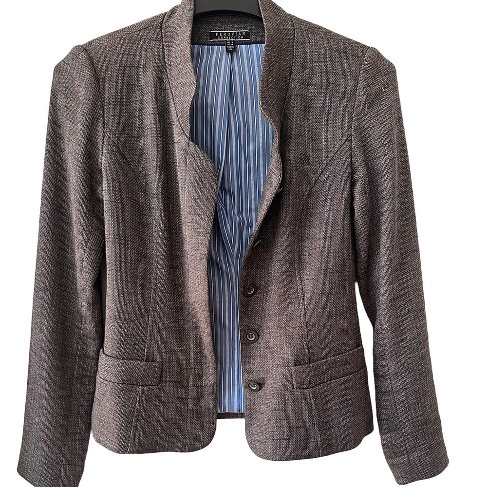 Peruvian Connection Linen Blend Jacket Blazer Siz… - image 3